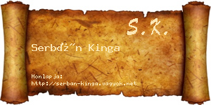 Serbán Kinga névjegykártya