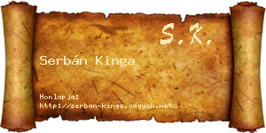 Serbán Kinga névjegykártya