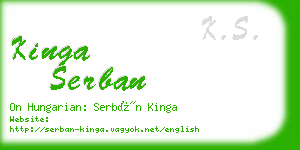 kinga serban business card